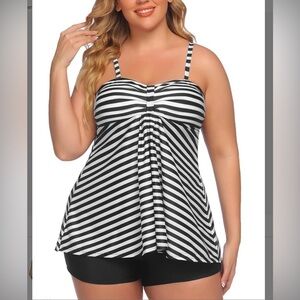 Women Two Piece Swimsuit Tummy Control Bathing Suit Swimwear Plus‎ Size XXXL